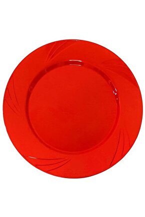 Mini Party Store Kristal Mika Plastik Tabak Kırmızı 6 Lı