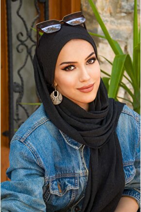 Siyah Bandana Bone Şal