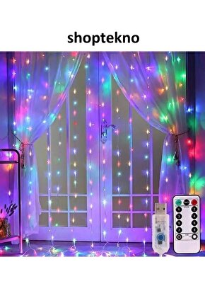 Shoptekno 2.5 X 2.5 Metre Saçaklı Rgb Perde Led Dekoratif Amaçlı Rgb Perde Led