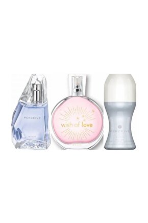 Perceive 50 Ml Edp+rolon+wish Of Love Bayan Set