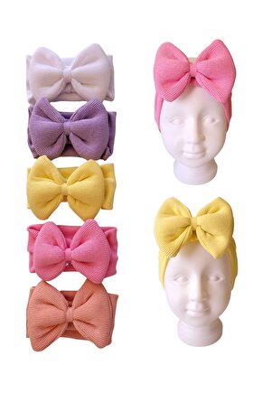 Kız Bebek & Çocuk Fiyonklu Bandana Set