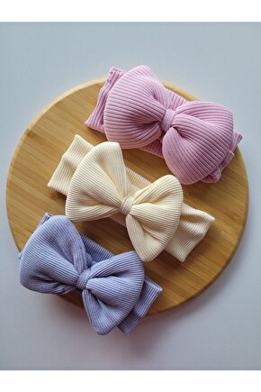 Kız Çocuk & Bebek Kaşkorse Fiyonk Bandana 3lü Set