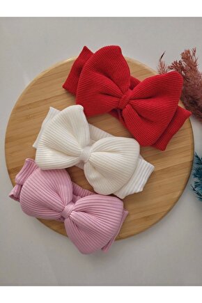 Kız Çocuk & Bebek Kaşkorse Fiyonk Bandana 3lü Set
