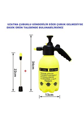 Basınçlı Oto Araç Hobistan Yıkama Pompası El Değmeden Köpük Püskürtme 2 Lt Uzatma Çubuklu