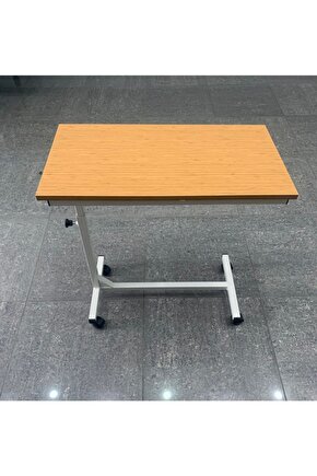 Yükseklik Ayarlı Tekerlekli Hasta Çalışma Masası, Laptop Sehpası ,hasta Yemek Masası