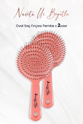 Üç Boyutlu Oval Saç Fırçası Pembe x 2 Adet
