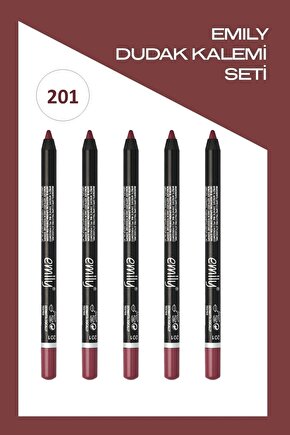 Emily Long Lasting Lip Pencil No: 201 - Dudak Kalemi x5