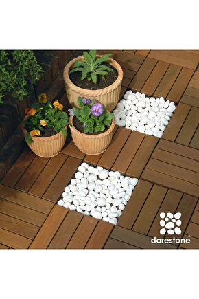 Tamburlanmış Beyaz Dolomit Taşı - 25 Kg 60-100 Mm Beyaz Doğal Taş