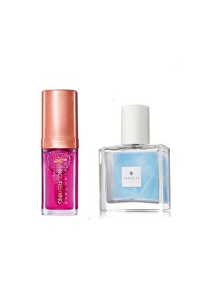 True Lip Oil Dudak Bakım Yağı Blossom 7ml -Perceive Kadın Parfüm Edp 30 Ml. 2li Set