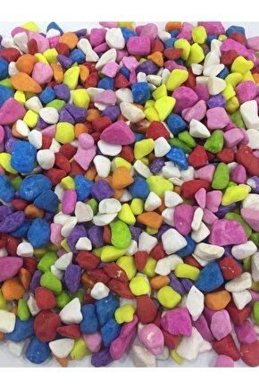 Renkli Akvaryum Taşı Çakıl Taşı Vazo Taşı 1 kg