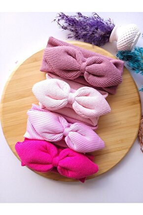 Kız Bebek & Çocuk Tavşan Kulak Bandanan 4lü Set