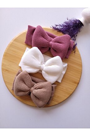 Kız Bebek & Çocuk Fiyonklu Bandana 3lü Set
