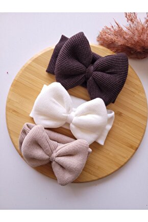 Kız Bebek & Çocuk Fiyonklu Bandana 3lü Set
