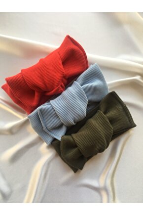 3lü El Yapımı Ribana Kız Bebek Bandana