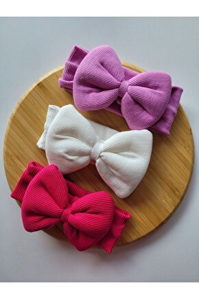 Kız Çocuk & Bebek Kaşkorse Fiyonk Bandana 3lü Set
