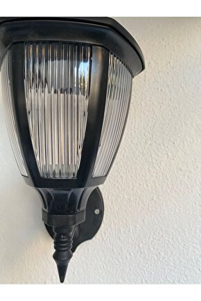 Konsollu Altıgen Bahçe Aydınlatma Armatürü - Konsollu Dekoratif Aplik - Siyah