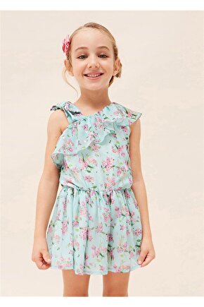 Kız Çocuk Yazlık Şifon Tulum 3842