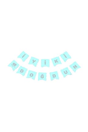 Banner Iyiki Doğdun Mavi Gümüş