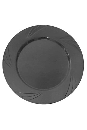 14 SÜS Plastik Tabak Sert Lüks 26cm (6 Adet) Siyah