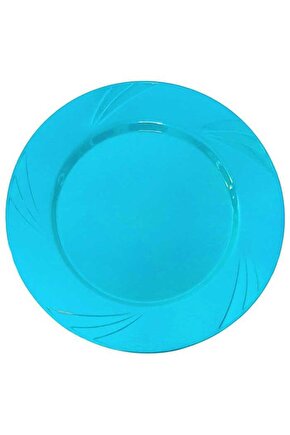 14 SÜS Plastik Tabak Sert Lüks 26cm (6 Adet) Mavi