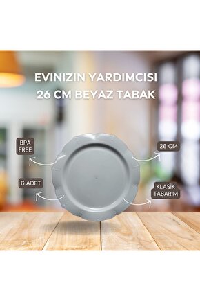 Mika Tabak& Parti Tabak&parti Mika Tabak & Dogum Günu Tabak &plastik Tabak 26 Cm - 6 Adet