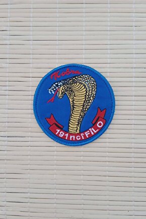 Kobra 191 nci Filo Yazili Nakis islemeli Arma Pec Patch
