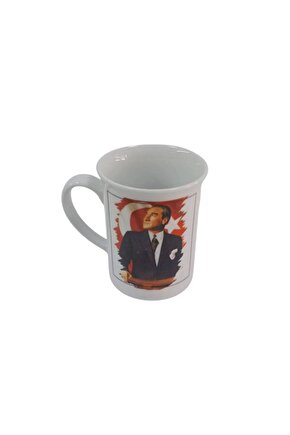 K.Ataturk Resimli Ayyildiz Bayrakli Ozel Tasarim Seramik Kupa Bardak