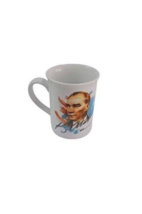 K.Ataturk imzali Siluetli Ozel Tasarim Seramik Kupa Bardak