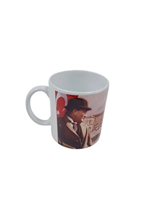 Ataturk Resimli izmir Saat Kulesi Logolu Ozel Tasarim Kupa Bardak