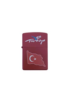 Kirmizi Renkli Benzinli Turkiye Yazili Ayyildiz Bayrakli Cakmak