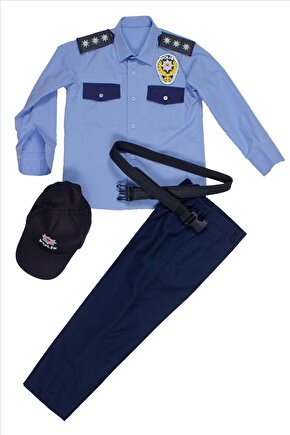 Genel Hizmet Uzun Kollu Mavi Renkli Polis Cocuk Kostum Takimi