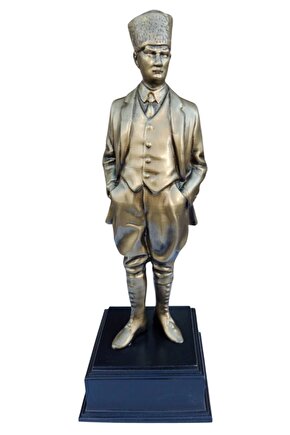 Ozel Tasarim Altin Renkli Ataturk Maket Heykeli