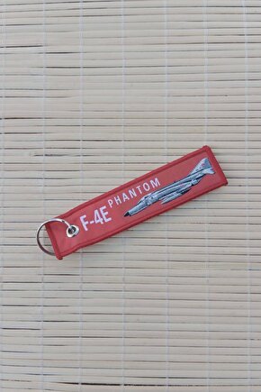 F 4E Phantom Remove Before Flight Yazili Kirmizi Nakis islemeli Bez Anahtarlik