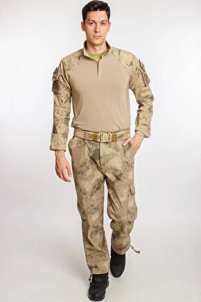 Jandarma Kamuflaj Uzun Kol Combat Tisort Komando Pantolon Alt Ust Takim