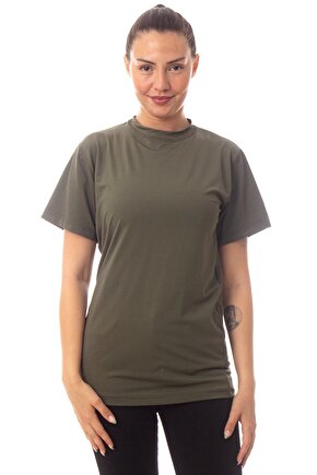 Kisa Kollu Yesil Renk Yuvarlak Yakali Microfiber Thermal iclik Tisort