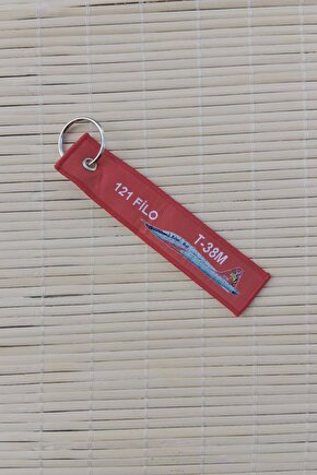 121. Filo T-38M Remove Before Flight Kirmizi Nakis islemeli Bez Anahtarlik