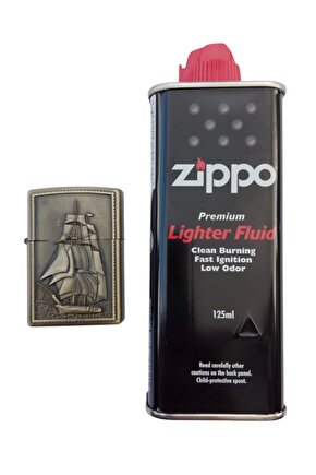 Sari renkli Savas Gemili kabartmali premium zippo Cakmak
