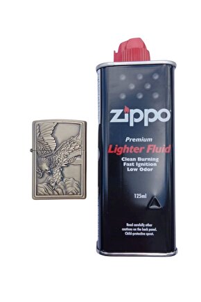 Ozel Tasarim Sari renkli Eagle kabartmali premium zippo Cakmak