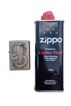 Snake Kobra yilan kabartmali premium zippo Cakmak