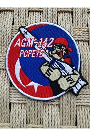 Kirmizi Zemin Nakis Islemeli Agm-142 Popeye Arma Patch Pec