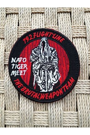 Kirmizi Nakis Islemeli 192.flight Line The Brutal Weaponteam Nato Tiger Meet Arma Patch Pec