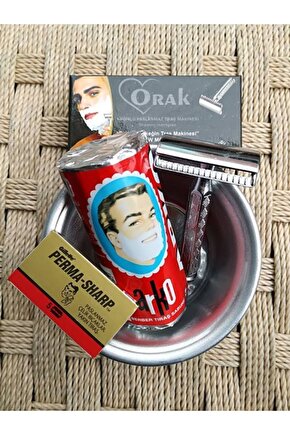 4 Lu Temizlik Seti Tras Makinasi Yaprak Jilet Tras Sabunu Tras Tasi