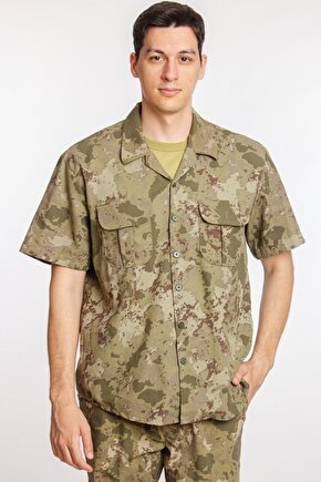 Kara Kuvvetleri Yeni Kamuflaj Renkli Taktik Kısa Kollu Gömlek Short Sleeve Camouflage