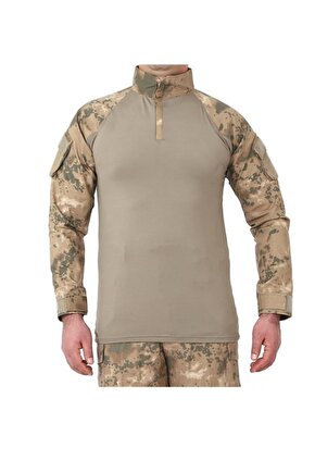 Jandarma Kamuflaj Renkli Uzun Kollu Taktik Operasyon Likrali Combat T-shirt