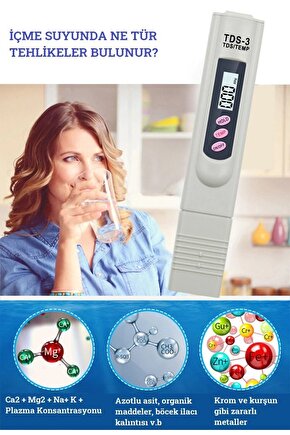 Dijital Tds Metre Su Sıvı Akvaryum Tds Metre Su Kalite Test Ölçüm Cihazı Saflık Ölçer