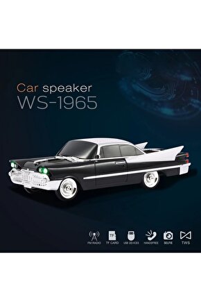 NOSTALJİK ARABA ŞEKLİNDE BLUETOOTH SPEAKER ŞARJLI LED IŞIKLI KABLOSUZ HOPARLÖR FM RADYO SD KART USB