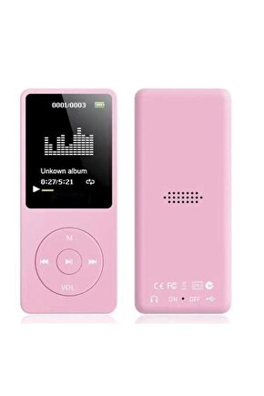 8GB HAFIZA KARTLI BLUETOOTHLU MP3 ÇALAR SES KAYIT FM RADİO DAHİLİ HOPARLÖR EKRANLI MÜZİK ÇALAR