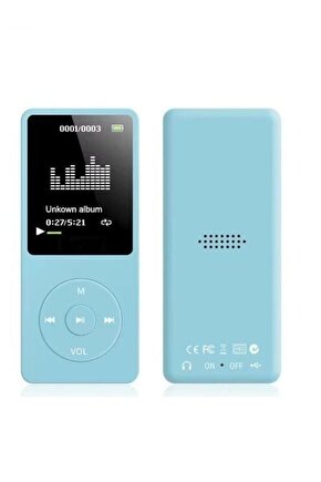 8GB HAFIZA KARTLI BLUETOOTHLU MP3 ÇALAR SES KAYIT FM RADİO DAHİLİ HOPARLÖR EKRANLI MÜZİK ÇALAR