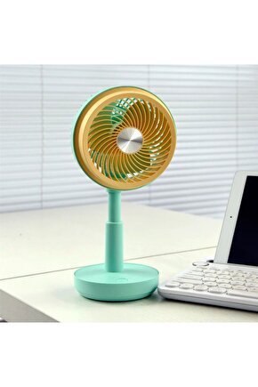 Masaüstü Şarjlı Fan 3 Kademeli Taşınabilir Vantilatör Led Işıklı Serinletici Mini Klima Fan