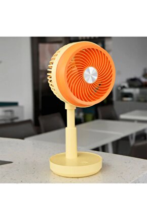 Masaüstü Şarjlı Fan 3 Kademeli Taşınabilir Vantilatör Led Işıklı Serinletici Mini Klima Fan